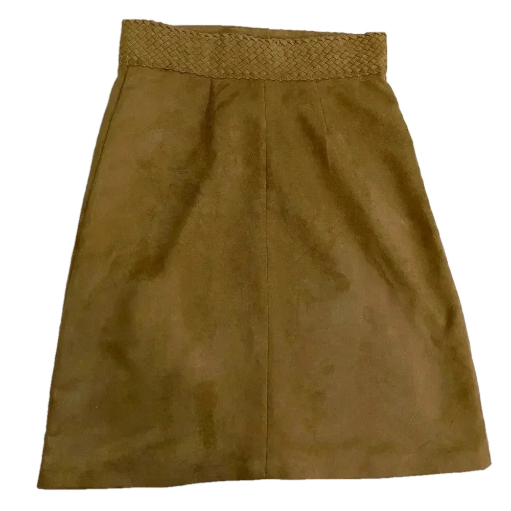 Mantle’s Suede A line knee length braided waist modern western  cowgirl skirt 4P
